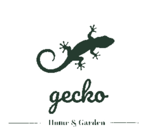 Gecko Home & Garden — kertenkele simgesi ve orijinal yazı